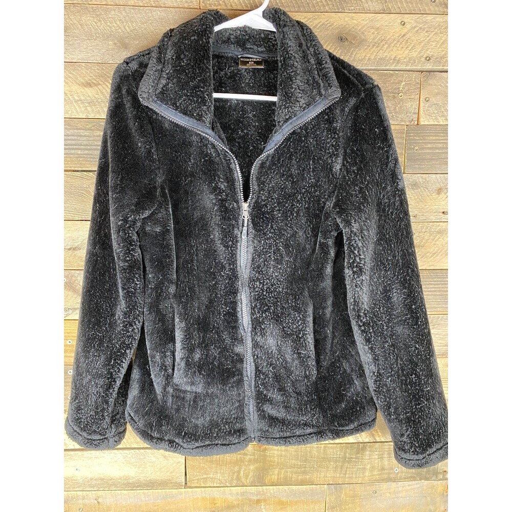 32 Degrees Heat Women's Black Sz Medium Faux Fur Zip Jacket